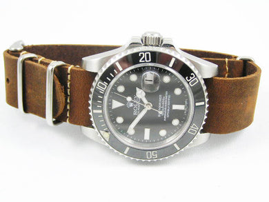 Leather NATO® watch strap for Breitling Bentley Aerospace Chrono Navitimer Seawolf Skyracer Montbrilliant Super Ocean 20mm 22mm 24mm