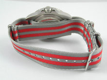 Load image into Gallery viewer, grey and red premium seatbelt NATO for Tag Heuer watch
