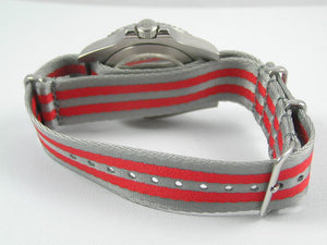 grey and red premium seatbelt NATO for Tag Heuer watch