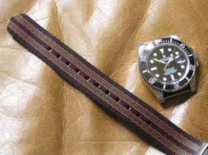 Ultimate Vintage James Bond Dense Twill Weave NATO® Double strap for Rolex Submariner Yacht-Master GMT Daytona 20mm (NO Watch - Strap Only)