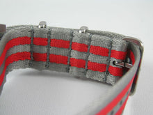 Load image into Gallery viewer, grey and red premium seatbelt NATO for Tag Heuer watch
