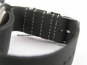 Handmade black leather Nato® watch strap for Rolex Submariner