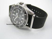 Load image into Gallery viewer, Handmade black leather Nato® watch strap for Rolex Submariner
