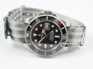 Ultimate Dense Twill Weave NATO® Double Grey Bond strap for Rolex Submariner Yacht-Master GMT Daytona 20mm