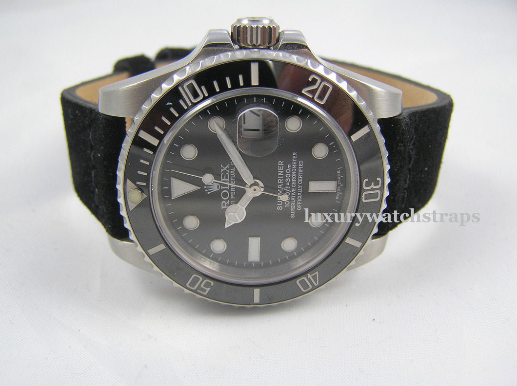 Superb suede leather strap for Rolex Submariner GMT Yacht-Master Sea Dweller Deep Sea watches 20mm