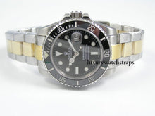Load image into Gallery viewer, Superb bi- metal, two-tone stainless steel watch strap for Rolex Oyster watch 20mm. NO WATCH
