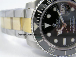 Superb bi- metal, two-tone stainless steel watch strap for Rolex Oyster watch 20mm. NO WATCH