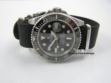 Load image into Gallery viewer, Handmade black leather Nato® watch strap for Rolex Submariner
