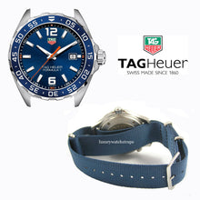 Load image into Gallery viewer, blue Superb Nato® watch strap for Tag Heuer Watch
