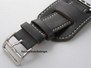 Superb handmade soft leather bund  strap for Apple Watch Black and Brown 38mm and 42mm.