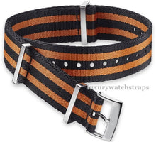 Load image into Gallery viewer, orange and black premium seatbelt NATO for Rolex watch
