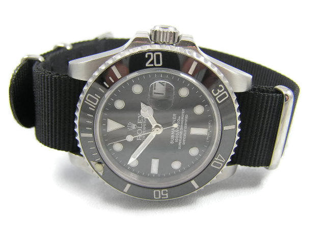 Black NATO strap for Rolex Watch