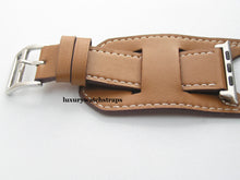 Load image into Gallery viewer, Superb handmade soft leather bund  strap for Apple Watch Black and Brown 38mm and 42mm.
