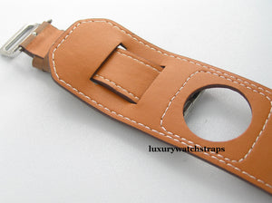 Superb handmade soft leather bund  strap for Apple Watch Black and Brown 38mm and 42mm.