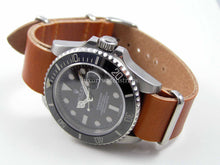 Load image into Gallery viewer, Tan handmade leather Nato® watch strap for Omega watch
