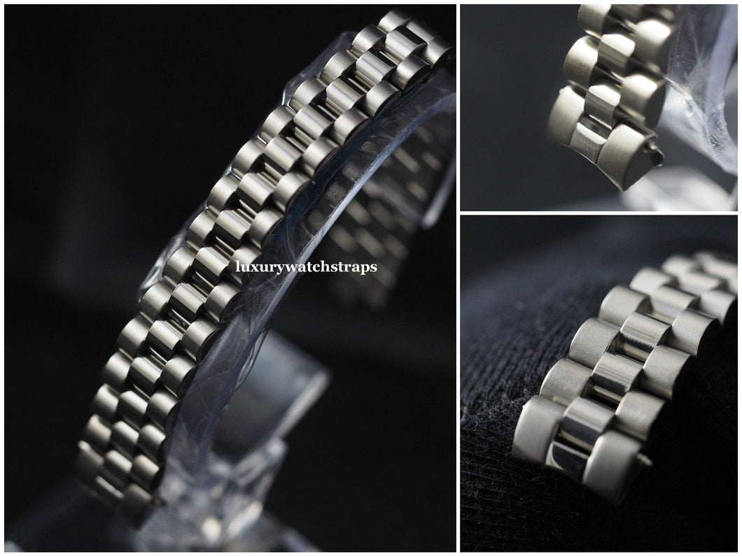 Stainless Steel Bracelet Strap for Rolex Ladies President Datejust Watch 13mm. High quality replacement bracelet.