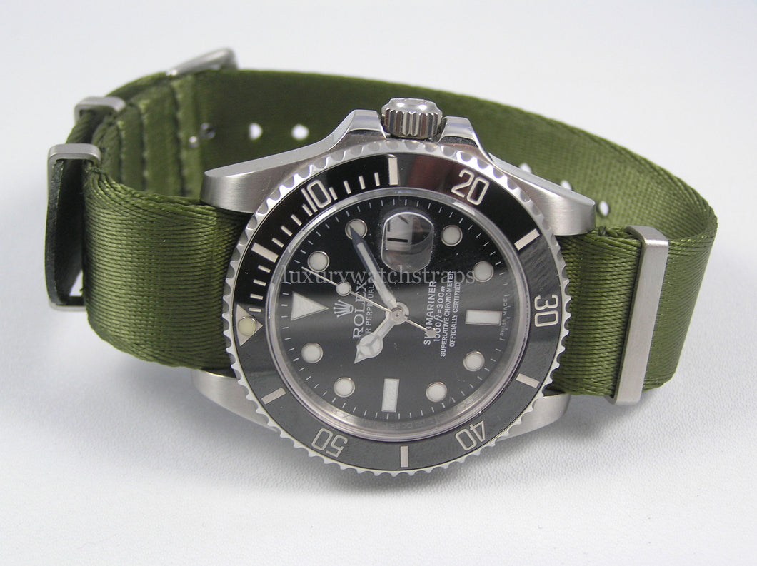 Military Green Premium Dense Twill NATO® strap for luxury watches 22mm