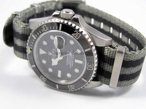 two black three grey premium seatbelt nato watch strap