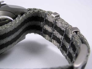 two black three grey premium seatbelt nato watch strap