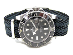 grey black fabric watch strap