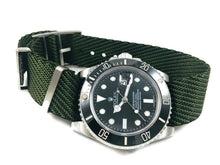 Load image into Gallery viewer, military green fabric watch strap
