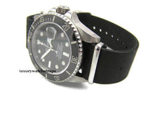 Load image into Gallery viewer, Superb handmade leather black NATO® watch strap for Rolex watch

