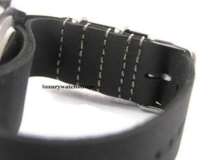 Superb hand made leather black  Nato®watch strap for Omega Planet Ocean 22mm