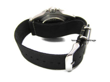 Load image into Gallery viewer, Superb hand made leather black  Nato®watch strap for Omega Planet Ocean 22mm

