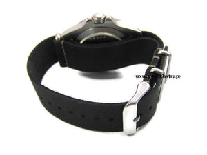 Superb hand made leather black  Nato®watch strap for Omega Planet Ocean 22mm