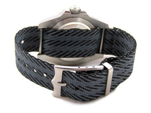 grey black fabric watch strap