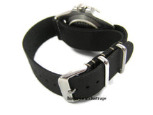 Load image into Gallery viewer, Superb handmade leather black NATO® watch strap for Rolex watch
