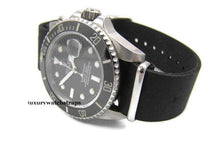 Load image into Gallery viewer, Superb hand made leather black  Nato®watch strap for Omega Planet Ocean 22mm
