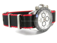 Load image into Gallery viewer, Black red edge Premium Seatbelt Herringbone NATO® strap 
