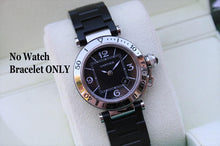 Load image into Gallery viewer, black steel strap for cartier pasha seatimer
