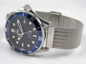 Superior steel refined mesh bracelet strap for Omega Seamaster Watch