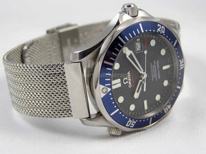 Superior steel refined mesh bracelet strap for Omega Seamaster Watch
