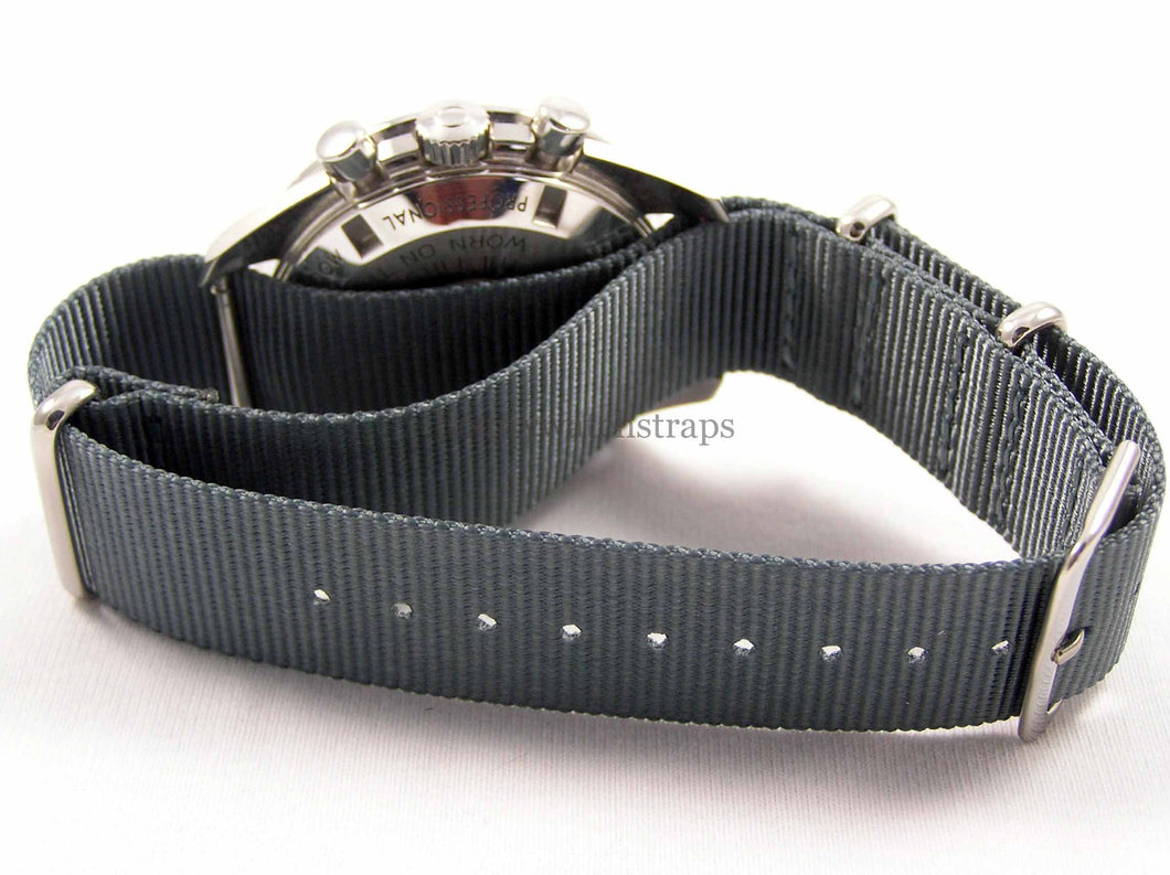 Gun metal ballistic nylon Nato® watch strap for Omega Speedmaster 