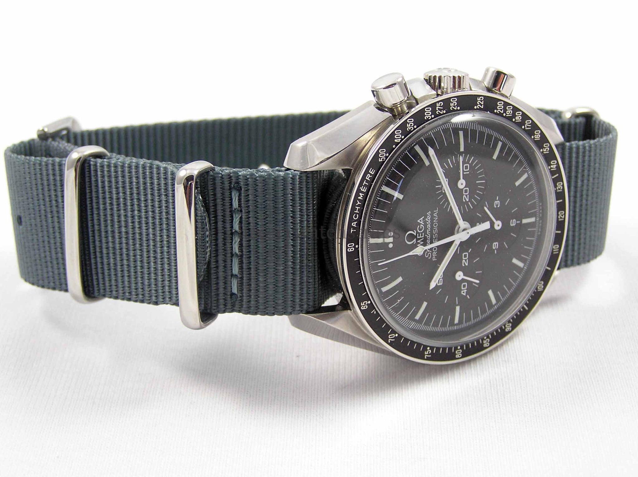Gun metal grey nylon Nato watch strap for Omega LuxuryWatchStraps luxurywatchstraps
