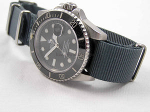 Gun metal ballistic nylon Nato® watch strap for Rolex Submariner GMT Daytona Yachtmaster watches