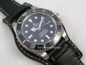 Superb leather bund strap for Rolex Submariner watches 20mm