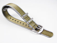 Load image into Gallery viewer, Ultimate Dense Twill™ NATO® strap for Omega Planet Ocean Watch 22mm Green Grey Edge
