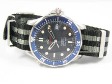 Load image into Gallery viewer, premium seatbelt nylon nato watch strap on omega seamaster
