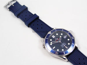 Ultimate High Grade Silicone Blue, Black, Orange Rubber Watch Strap 18mm 20mm 22mm