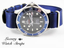 Load image into Gallery viewer, premium seatbelt nylon nato watch strap on omega seamaster
