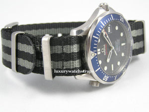 premium seatbelt nylon nato watch strap on omega seamaster