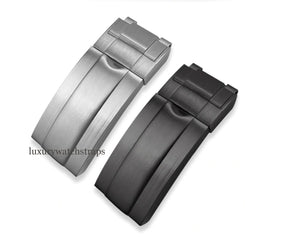 Brushed silver. All black. Superb stainless steel glide lock clasp for Rolex Submariner GMT