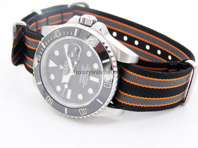 orange grey black nato watch strap