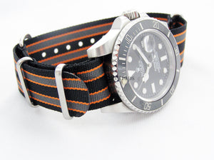 orange grey black nato watch strap