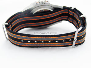 orange grey black nato watch strap