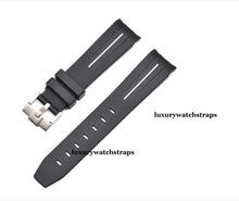 Load image into Gallery viewer, vulcanised rubber watch strap for rolex white accent
